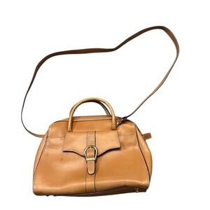 Etienne Aigner Leather Top Zip Crossbody / Handbag Cognac/Saddle Tan